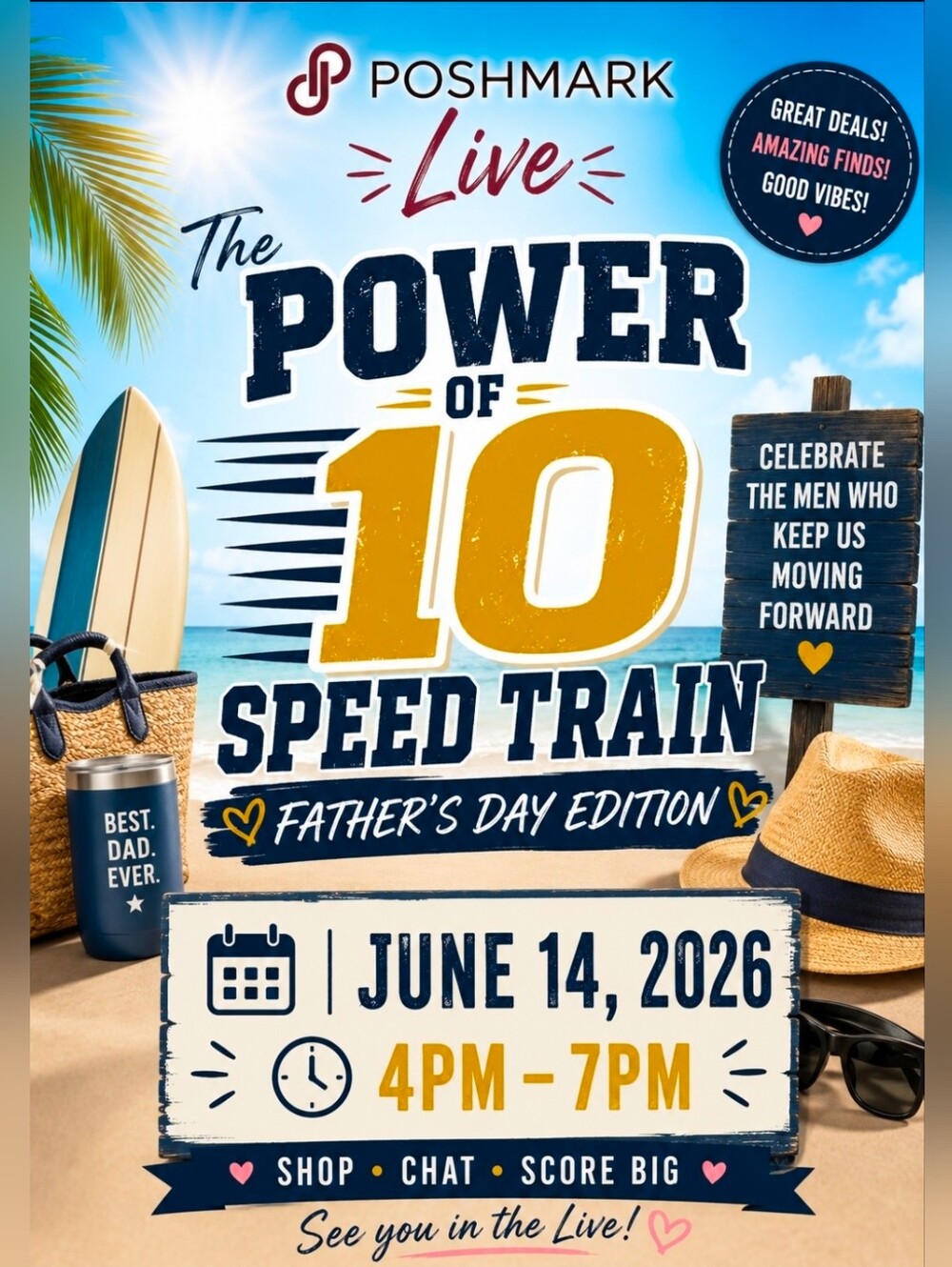 POWER OF 10 SPEED TRAIN- Father's Day Edition Sunday, June 14, 2026 4PM-7PM EST